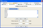 Advanced filter options such as image width and height